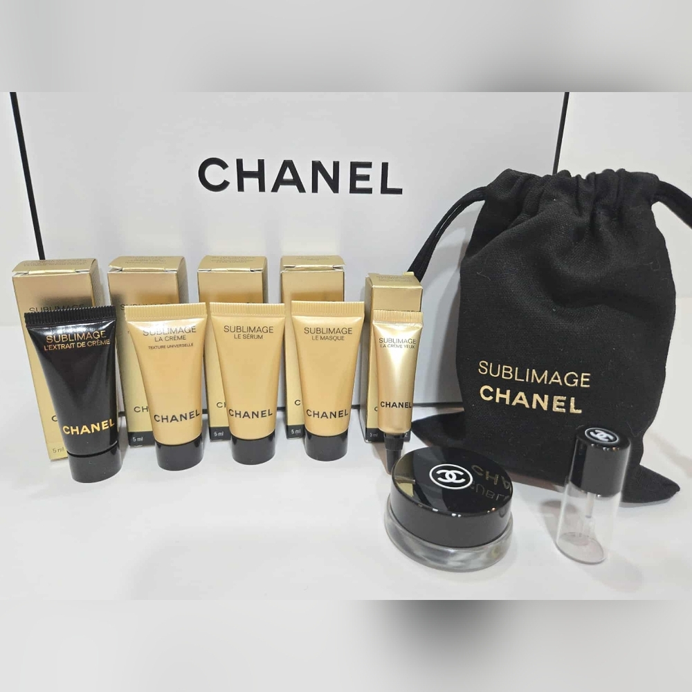 Chanel Sublimage 8 Pieces Travel Size Skincare Set With Sublimage Pouch